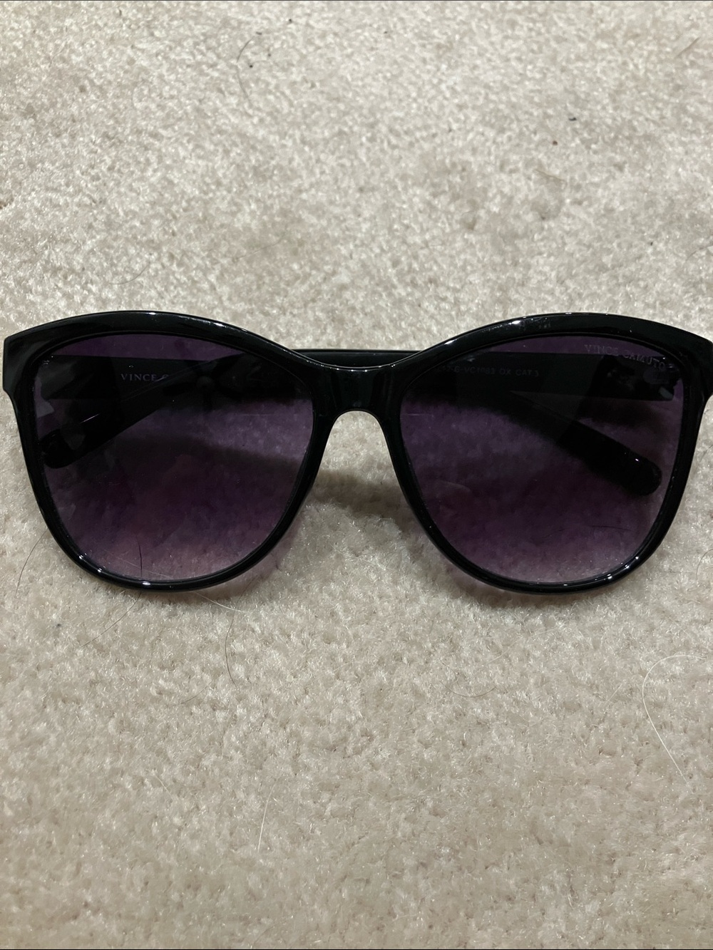 Vince Camuto Black Frame Sunglasses with Purple Gradient Lenses